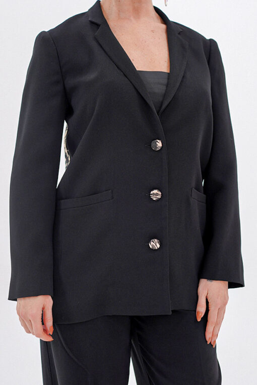 Kadın Aplik Nakışlı Siyah Blazer Ceket - Görsel 3